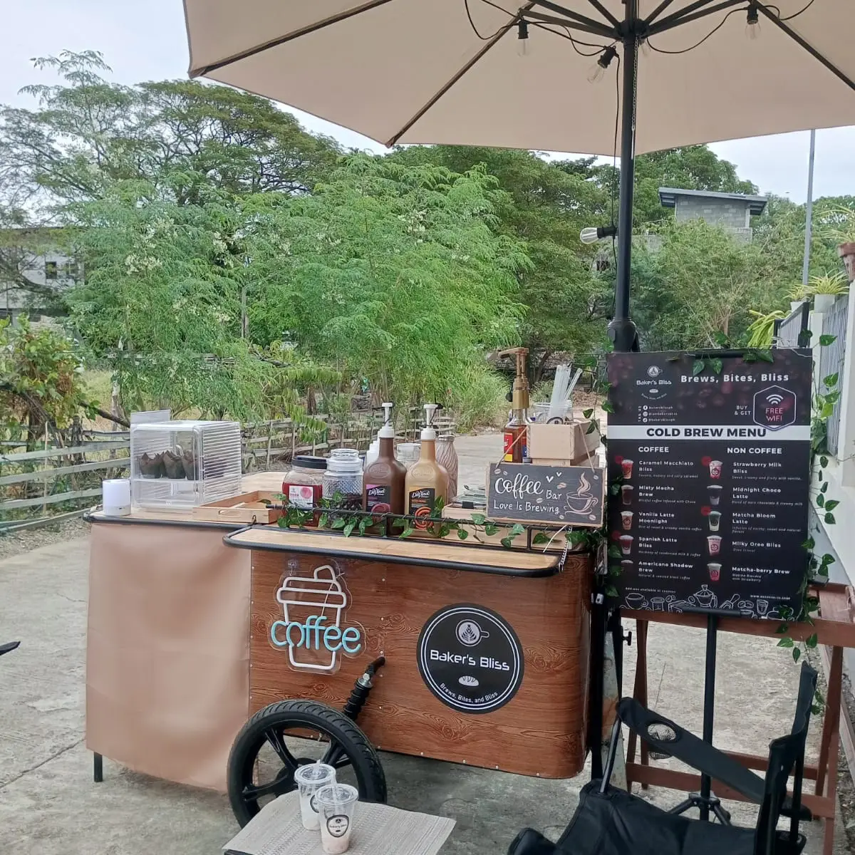 Coffee Cart Outdoor Setup